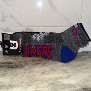 NBA Philadelphia 76ers Low Quarter Cut SOCKS 3 Pairs Mens Size 6-12 Sixers NEW